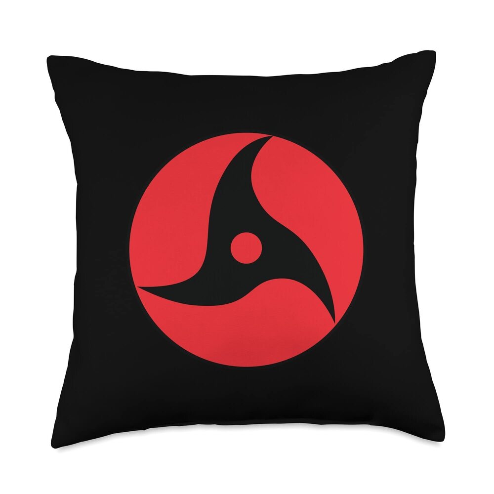 4161 Anime Style Japanese Manga Comic Style Pattern Black Red Throw Pillow